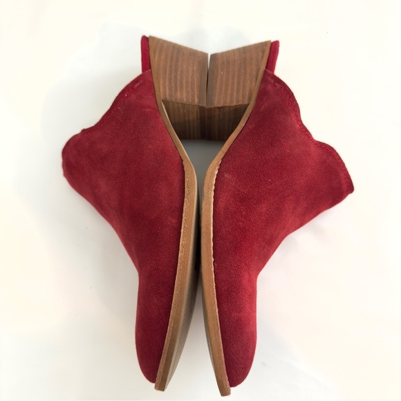Dolce Vita Shanny Red Suede Leather Open Back Booties Sz 9 - Picture 9 of 12